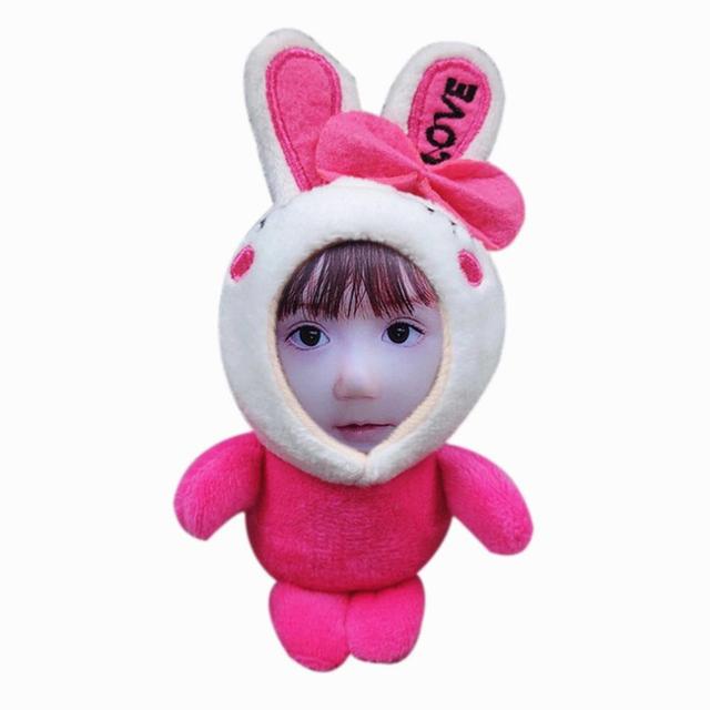 Customize Your Face 3d Dolls Keychain Personalized Animal Pattern Toy Keyring Pendant DIY Keychains Kids Birthday