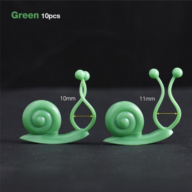 Snail Garden Plant Clips Green Greenhouse Plant Seeding Reusable Garden Plant Support Plastic Bundled Ring Garden Stand Tool