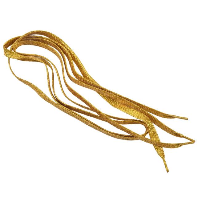 45.7" GLITTER FLAT COLOURED SHOELACES SHOELACES SPORT DANCE FANCY DRESS-Gold