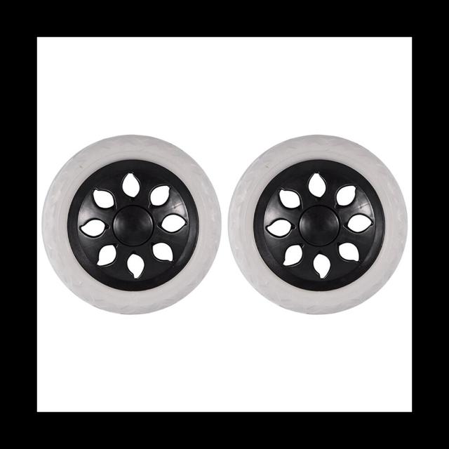 2 PCS Black White Plastic Core Foam Shopping Trolley Cartwheel Casters