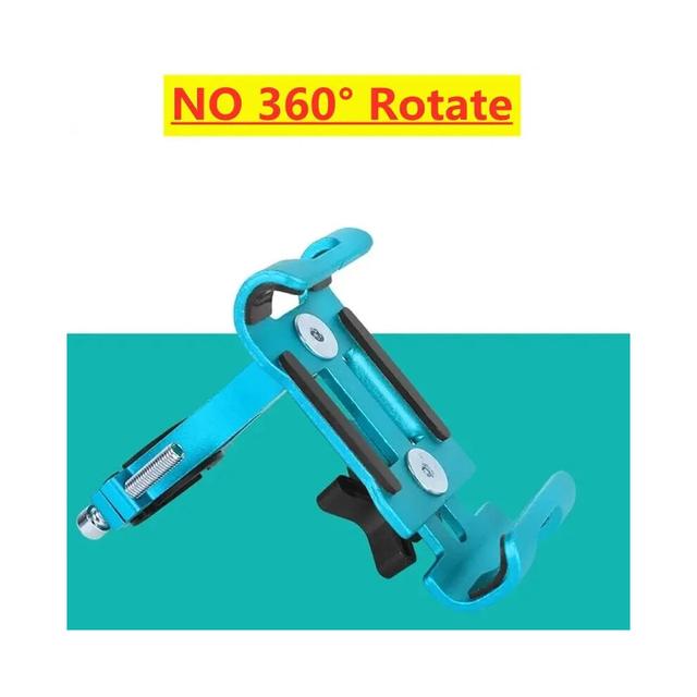 (NO 360 Blue) Metal Motorcycle Bike Phone Holder Aluminum Alloy Bracket