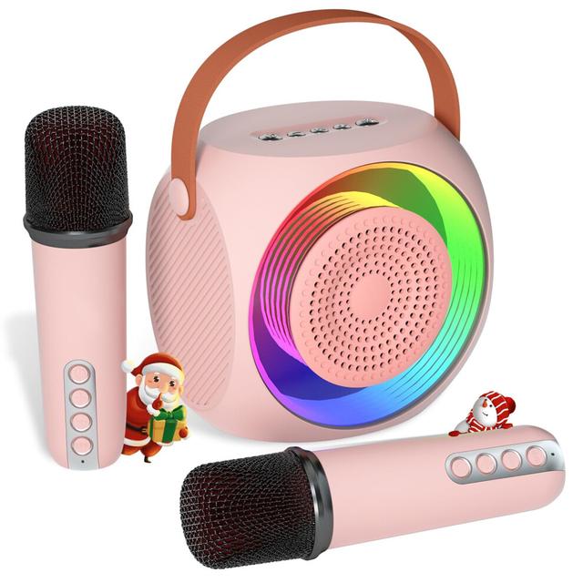 Chronus Kids Karaoke w/2 Mics & Lights, Bluetooth Gift (Ages 4-10)