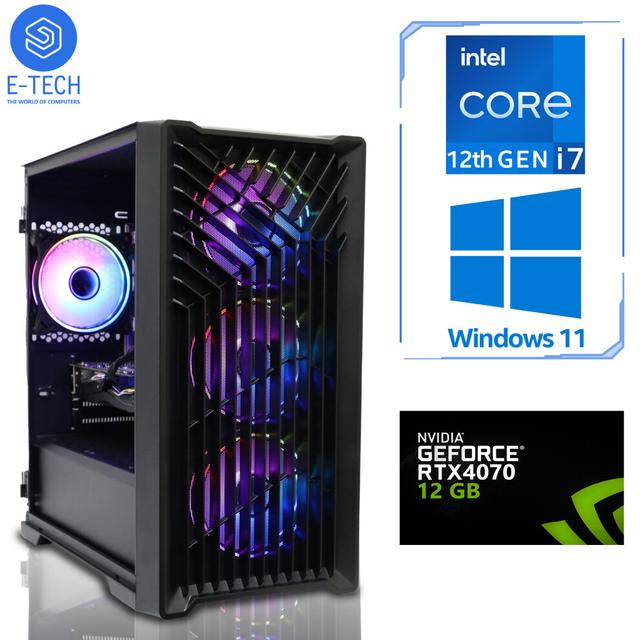 Fast Gaming PC Intel i7 12700KF 16GB DDR4 1TB M.2 12GB RTX 4070 Wins11