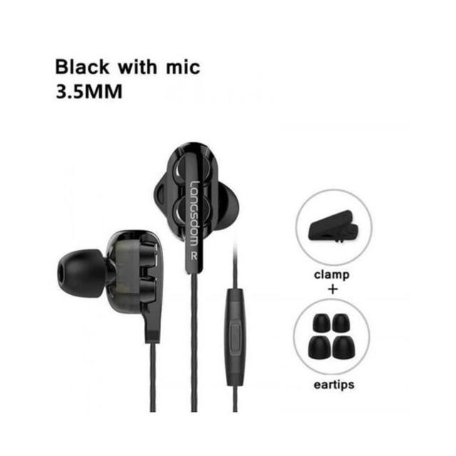 D4c Earphonewith Mic 3.5Mm Hifi Earphones Headset Black With Wired Earphones