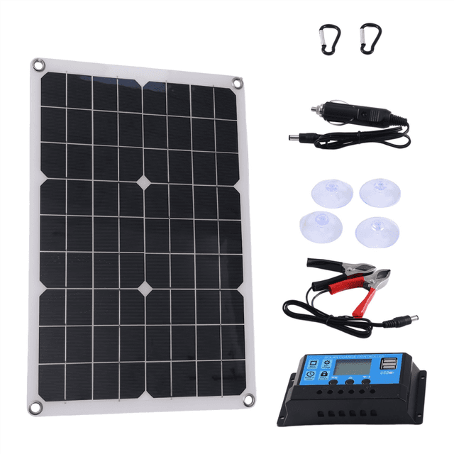 Solar Panel Fast Charging Waterproof Portable Dual DC USB Emergency Charging Outdoor Battery Charger for Yacht RV Car