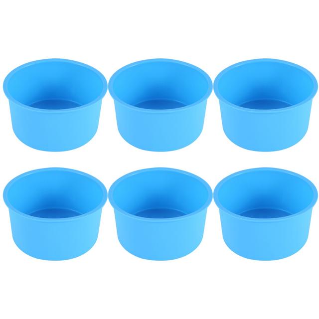 4 Inch Baking Pan Silicone Mold Bakeware Blue, Set of 6