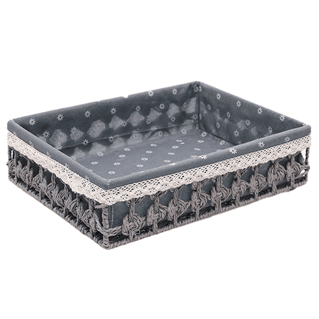 Rattan Storage Baskets Woven Basket,Grey