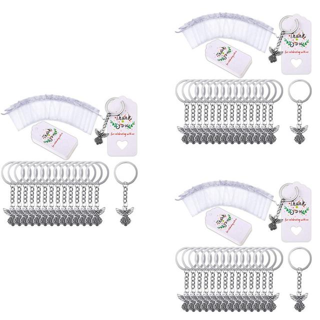 90Pcs Angel Keychain Angel Pendant Wedding Birthday Party Baby Shower Baptism Communion Ceremony