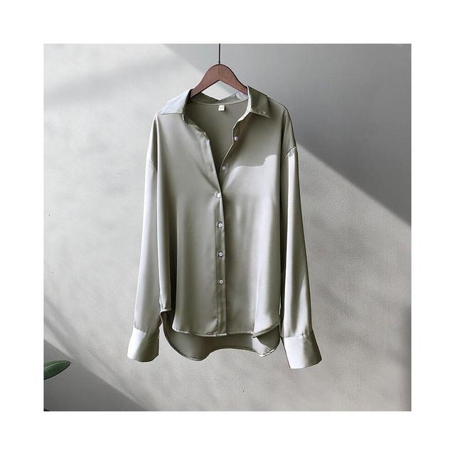 (Grey, XL) Spring Shirt And Blouses New Sweater Cardigans Woman Top Knitted Korean Long Sleeve Lapel Button Elegance Sweet Casual Coats
