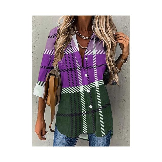 (B25SHHGN2321112, M) Red Vintage Geometry Women's Shirt & Blouses Elegant Shirt 3D Print High Quality Long Sleeve Large Size Female Clothing Blouses