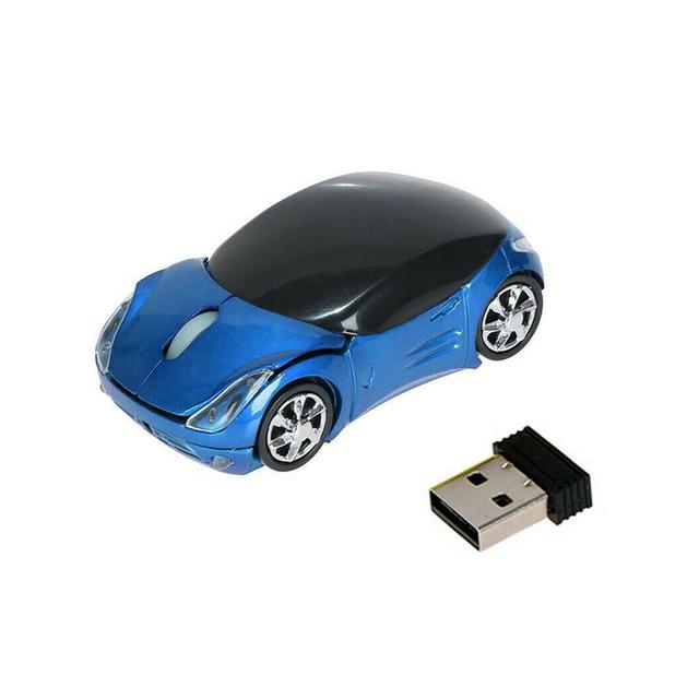 (blue) Car Wireless Receiver Mouse Wireless Portable Optical 1600dpi Mouse Mini Suitable for Laptop Accessories Mouse