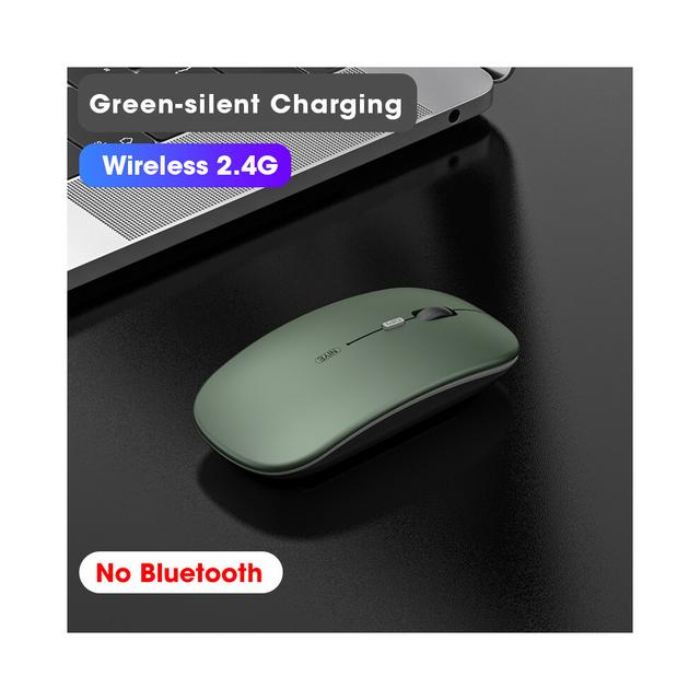 (Green 2.4GHz) Wireless Mouse Computer Bluetooth Mouse Silent PC Mause Rechargeable Ergonomic Mouse 2.4Ghz USB Optical Mice For Laptop PC