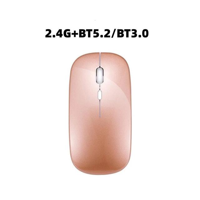 (Rose) Tablet Phone Computer Bluetooth Wireless Mouse Charging USB Wireless Mouse Portable Mouse