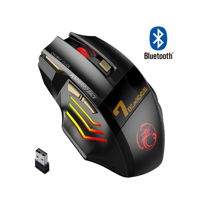 (Bluetooth mouse) Rechargeable Wireless Mouse Bluetooth Gamer Gaming Mouse Computer Ergonomic Mause With Backlight RGB Silent Mice For Laptop PC