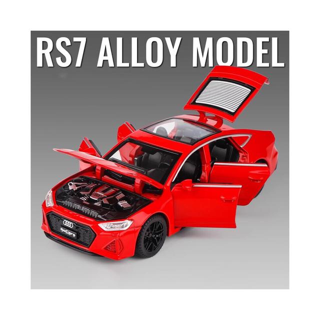 (Red) 1:32 Audi RS7 Sportback Alloy Model Car Toy Diecasts Metal Casting Sound and Light Car Toys For Children