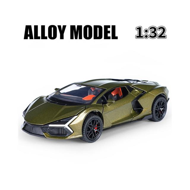 (Green) 1:32 lambos Revuelto Supercar Alloy Model Car Toy Diecasts Casting Sound and Light Car Toys For Children