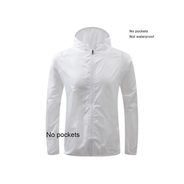 (Ivory, Asian size M) Outdoor Running Camping Hiking Bike Sport Jacket Sun-Protect Ultralight Waterproof Dark Stria Rain Women Men Coat