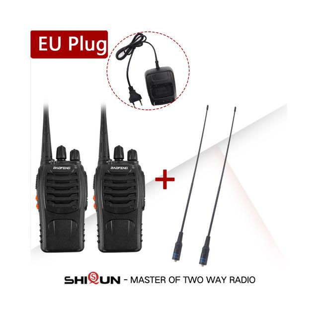 (2Pcs EU-771) 888S Walkie Talkie BF-888S Two Way Radio 5W 400-470MHz 16CH UHF USB Charge Comunicador Transmitter Transceiver