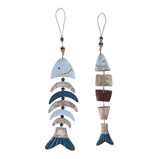 Fish Decor, Hanging Chime, for Nautical Theme, Lake House, 2PCS
