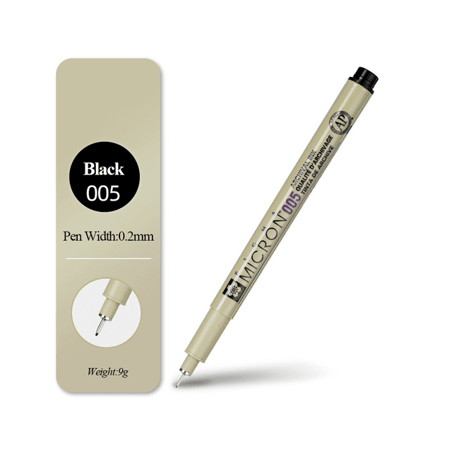 (Single0.2mm) SAKURA Waterproof Micron Pen Set Waterproof Fine L