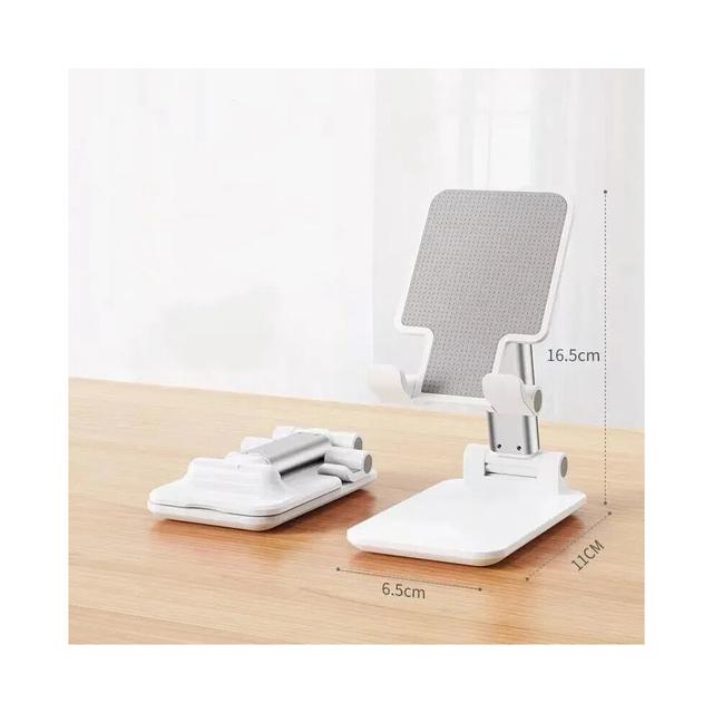 (White) Foldable Phone Holder Stand Tablet Desk Mount