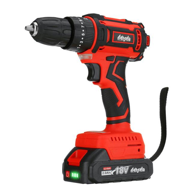 (One Battery, EU Plug) 18V Cordless Brushless Impact Drill Driver Electric Hammer Drill Screwdriver 25+3 Gear Torque