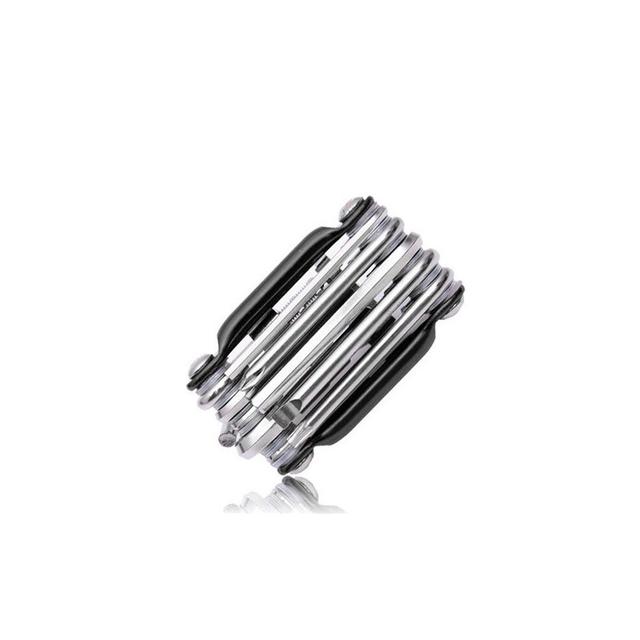(Black) 11 In 1 Folding Bicycle Tire Repair Kits Multitool Bicycle Wrench Screwdriver Chain Cutter Cycling EDC Bike Tools Set