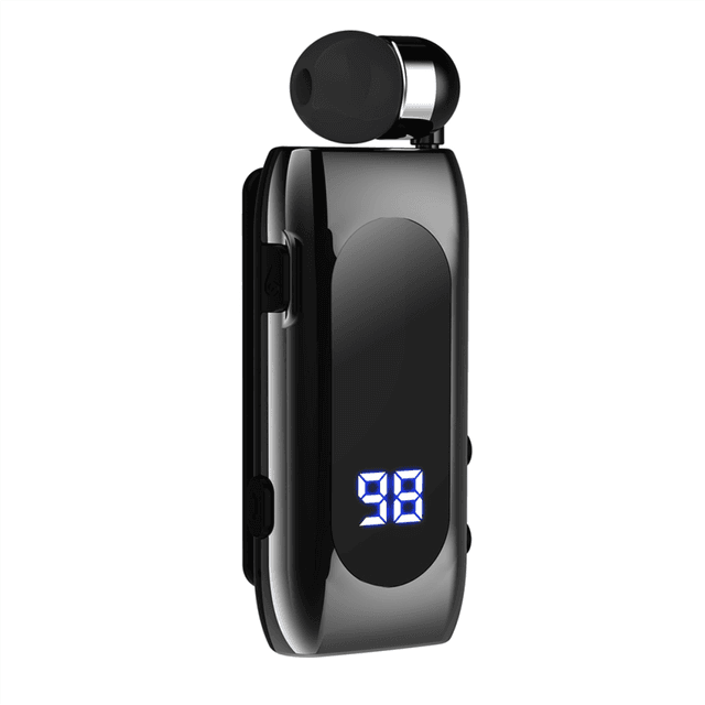 K55 Lavalier Retractable Bluetooth Headset BT5.2 Call Reminder Black