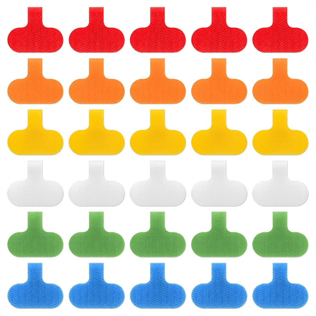 30 PCS Cable Labels Cord Labels Multi-Color Write On Wire Labels Tags