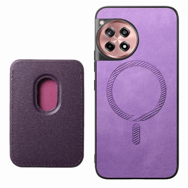 (Purple) Case for Oneplus Ace 3 Cardholder Strong Magnetic Attraction Detachable Cardholder