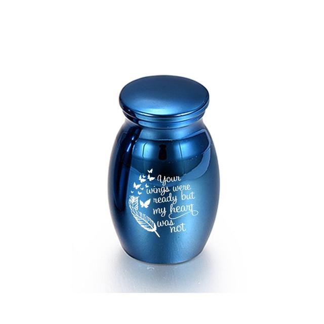 (Blue Urn C) (Blue Urn C) Small memorial urns for ashes Mini cremation urns made of aluminum alloy