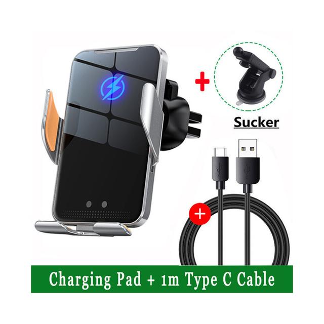 (Black with Sucker) Wireless Car Charger Magnetic Car Mount Phone Holder iPhone 14 13 12 Samsung