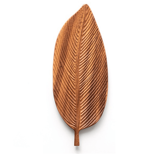 Dinner Tray, for Meals, Salads and Bread, Medium Leaf Veins