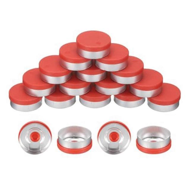 Flip Off Caps, 200PCS Burr-Free Flip Off Top Caps Seals Flip Off Seals Caps Cover Red, 20mm