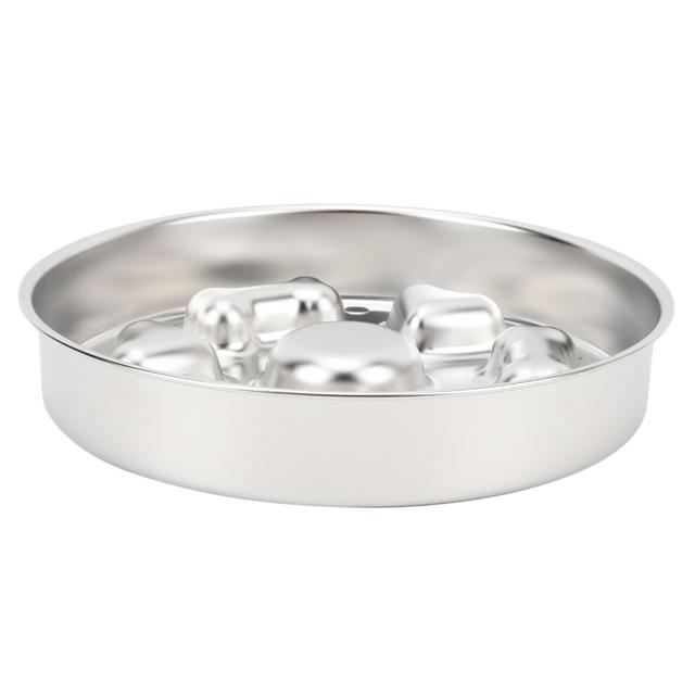 Slow Feeder Dog Bowl Stainless Steel 2 Cups 4mm Thickness Anti Slip Enhanced Health Dog Food Slow Feeding Bowl for Small Medium Large Pets