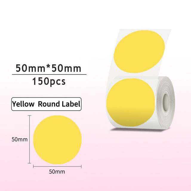 Thermal Label Paper Round Label Barcode Price Size Name Blank Labels Waterproof Tear Resistant Compatible with Phomemo M221/M110/M120/M200/
