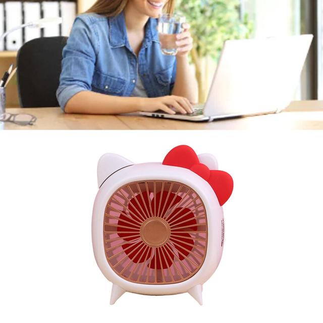 USB Desk Fan Cartoon Cute Students Table Fan Portable Small Cooling Fan for Dormitory Bedroom Camping Type A Small