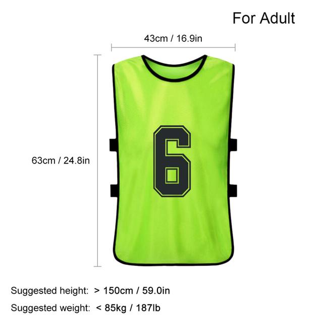 12 PCS Adults Soccer Pinnies Quick Drying Football Team Jerseys Sports Scrimmage Soccer Team Training Numbered Bibs Practice Sports Vest