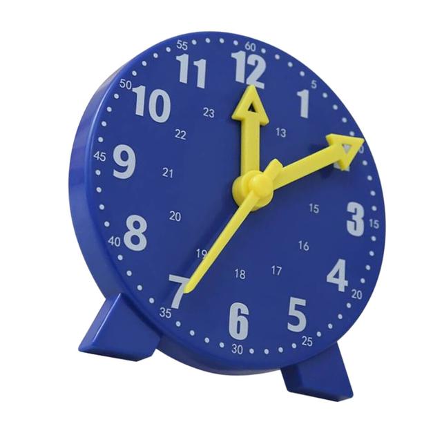 Clock Teaching Aid Learning Model Toy Elementary School Students Kids Cognitive Time Tool Blue