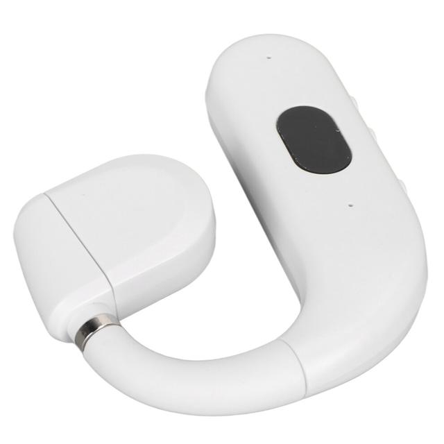 Bluetooth Headset BT 5.3 Noise Cancelling HD Calls Long Battery Life Single Ear Earpiece for Business Sports Game White