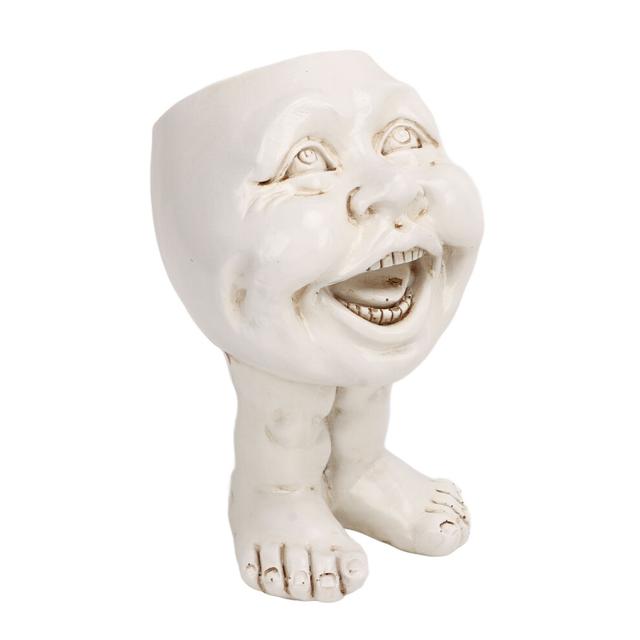 Face Statue Planter Unique Image Cute Funny Shape Personalized Waterproof Head Flower Pot for Garden Decoration Type2