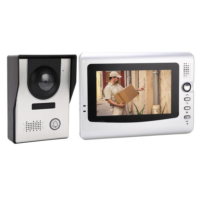 Video Intercom Entry System Wired LCD Monitor Infrared Night Sight Video Door Bell for Apartment AC 100V to 240V US Plug