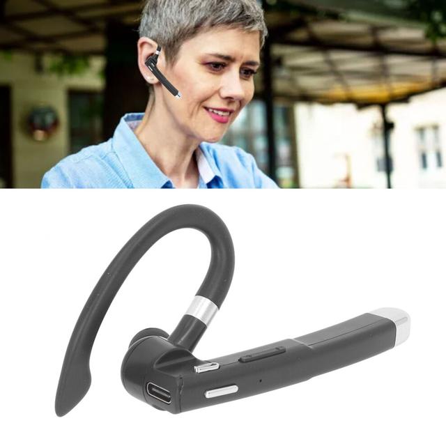 Bluetooth Headset Stylish Noise Canceling Waterproof Wireless Bluetooth Earpiece with Digital Display for Driving Meeting Listening