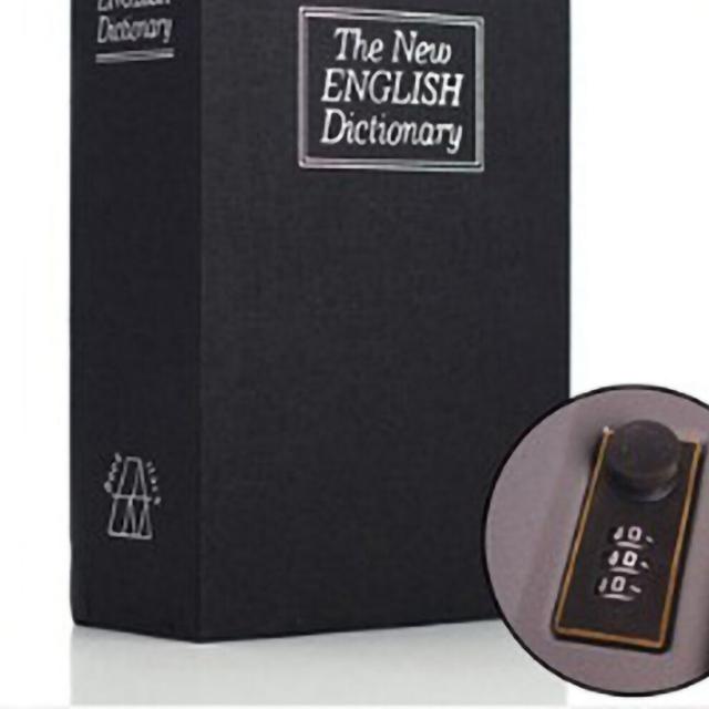 Diversion Book Safe Medium Size Thickened Inner Wall Highly Simulated Book Safe Combination Lock for Money Valuables Black Medium Size