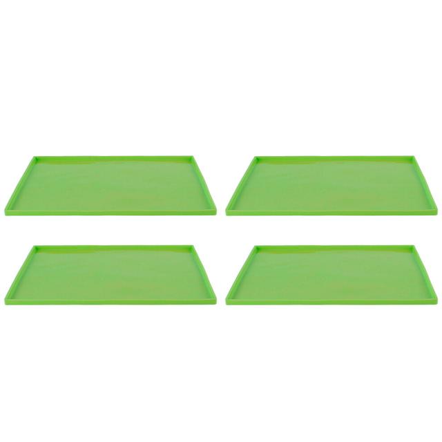 4Pcs Silicone Dehydrator Mats Food Grade High Temperature Resistance Prevent Sticking Fruit Dehydrator Trays with Edge Green