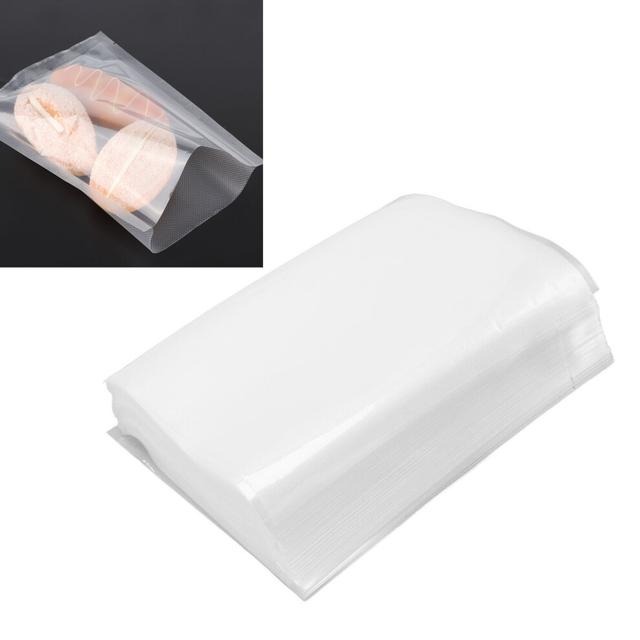 100pcs Textured Vacuum Bag Mesh Roll Food Packaging Bag Vacuum Sealer Bags for Vegetable Fruit Storage 28x35cm