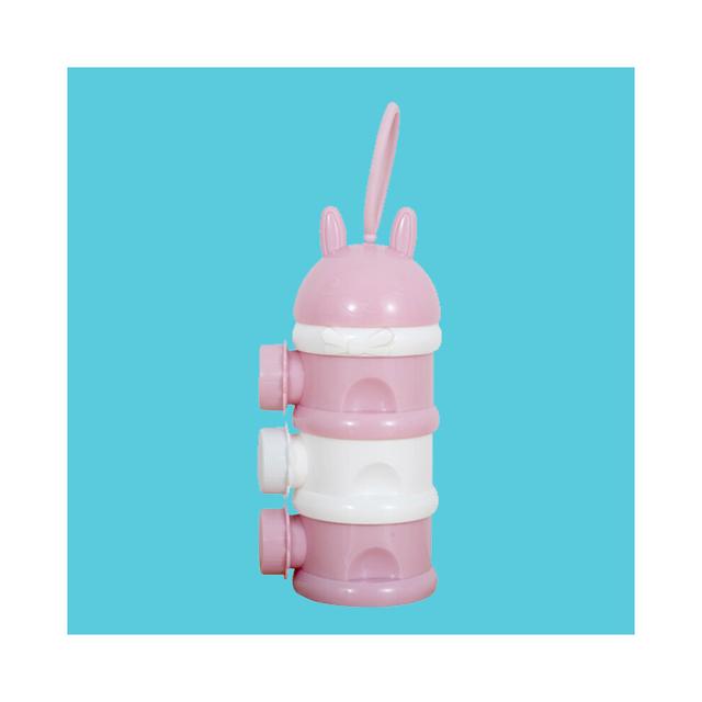 Milk Powder Container Portable Independent Layering Leakproof Large Capacity Snack Dispenser Pink White