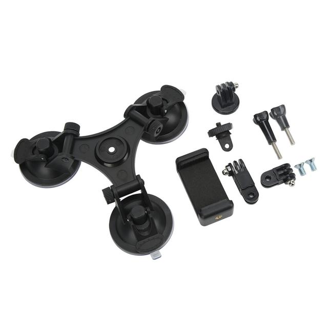 Tripod Suction Cup Holder Strong Adsorption Car Triple Suction Cup Mount for Action Cameras Mobile Phones