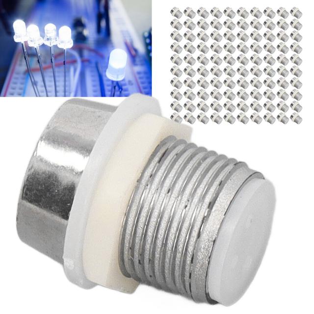 100Set LED Holder 10mm Plastic Light Emitting Diode Panel Mount Clip Accessory Set Kit