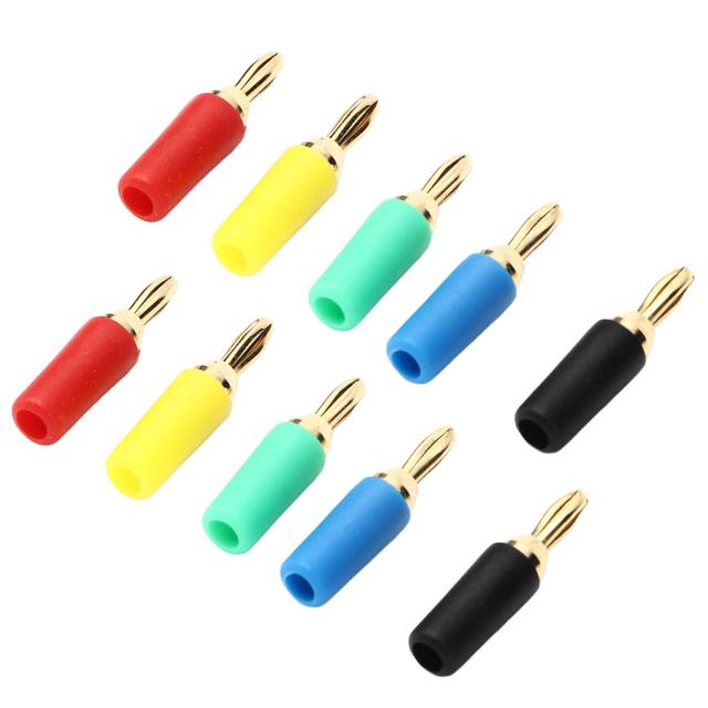2.5mm Banana Plugs Brass Gold Plated Soldering Banana Connector Assortment for Speaker Wire
